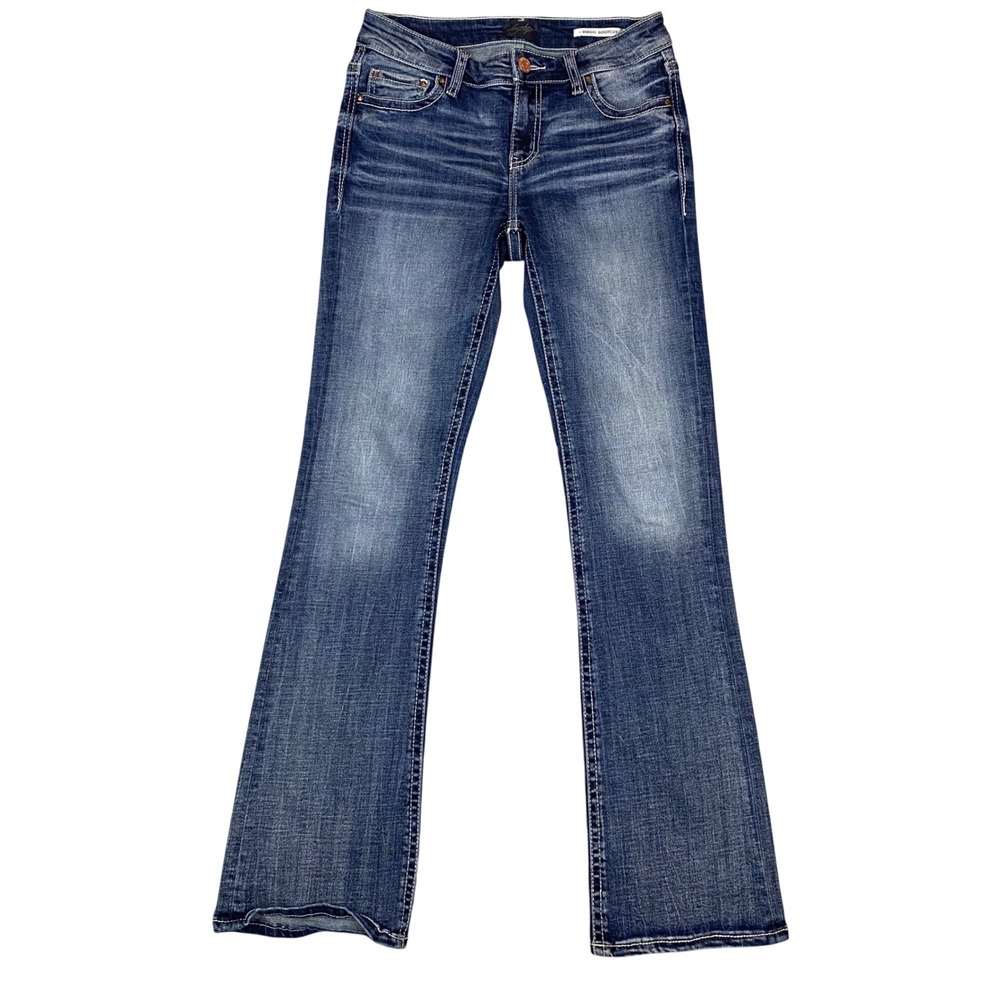 Daytrip Virgo Bootcut Stretch Medium Wash Denim Jeans Women 26L Long Blue